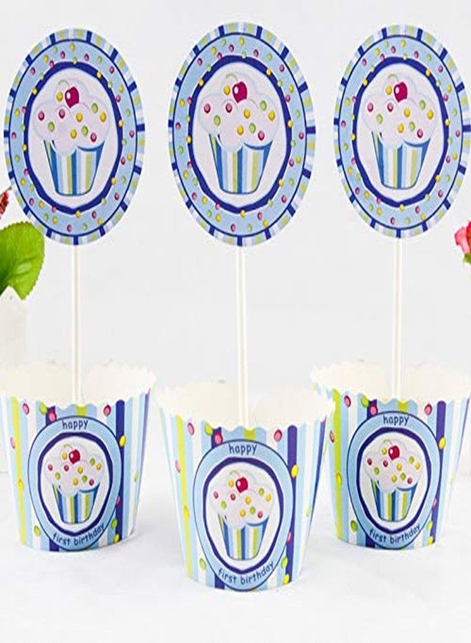 Funcart Sweet Treat Cupcake Blue Theme Cup Cake Wrapper