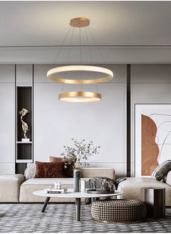 YATAI LIGHTING Ring Chandelier Bedroom LED Modern Gold 2 Ring LED Chandelier Light Suitable for Dining Room and Living Room,Acrylic Adjustable Color Temperature Chandelier Lamp  - Image 3