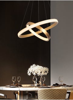 YATAI LIGHTING Ring Chandelier Bedroom LED Modern Gold 2 Ring LED Chandelier Light Suitable for Dining Room and Living Room,Acrylic Adjustable Color Temperature Chandelier Lamp  - Image 4