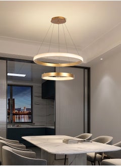 YATAI LIGHTING Ring Chandelier Bedroom LED Modern Gold 2 Ring LED Chandelier Light Suitable for Dining Room and Living Room,Acrylic Adjustable Color Temperature Chandelier Lamp  - Image 5