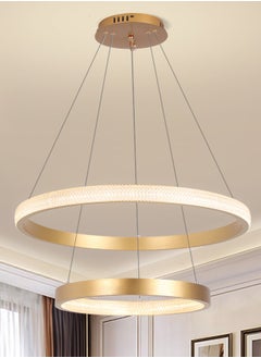 YATAI LIGHTING Ring Chandelier Bedroom LED Modern Gold 2 Ring LED Chandelier Light Suitable for Dining Room and Living Room,Acrylic Adjustable Color Temperature Chandelier Lamp  - Image 1