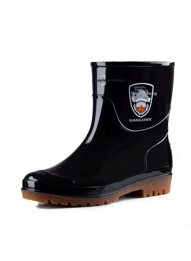 Renben Yuyexie Men's Classic Waterproof Shoes, Outdoor Wear-resistant Rubber Shoes, Non-slip Rain Boots, Overshoes, 899 Low-top, Size 43 - Image 1