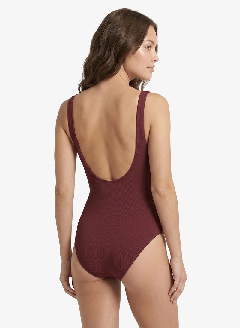 Tommy Hilfiger Liberty Red Tortoiseshell Ring Scoop Back Swimsuit for Women | Best Price UAE