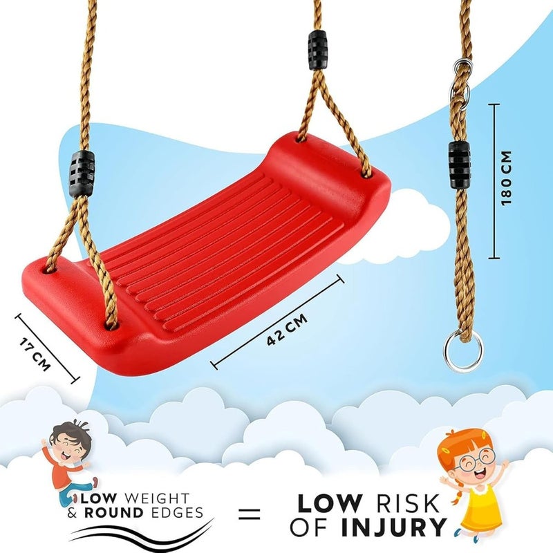 Swing Seat, Adjustable Rope and 2 Carabiners and 2 Screw, OutsideIndoor - Image 5