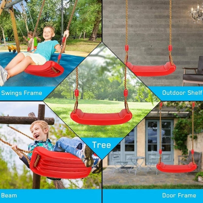 Swing Seat, Adjustable Rope and 2 Carabiners and 2 Screw, OutsideIndoor - Image 2