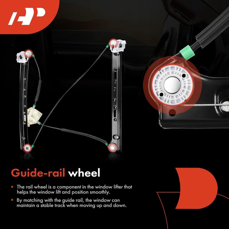 A-Premium Power Window Regulator without Motor for BMW X3 2004-2010 Front Passenger Side - Image 5