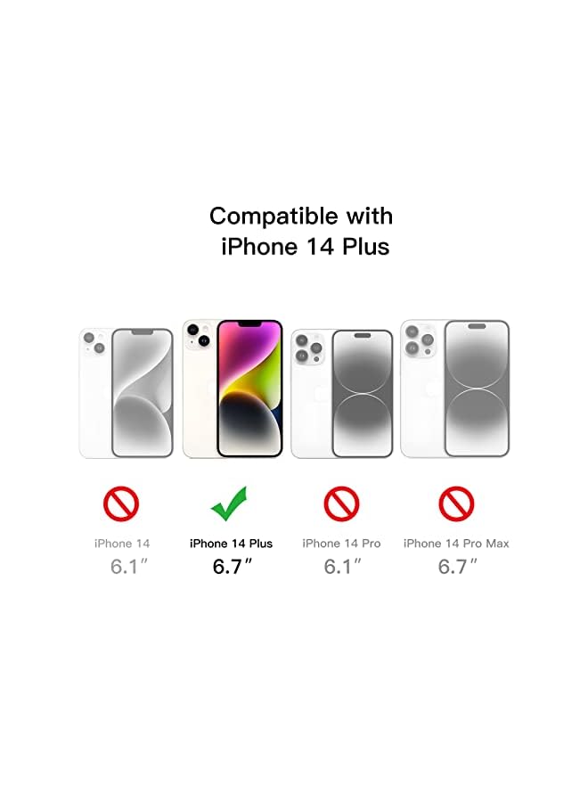 Jetech Case For Iphone 14 Plus 6.7 Inch With Built In Screen Protector Anti Scratch 360 Degree Full Body Rugged Phone Cover Clear Back Black - Image 2