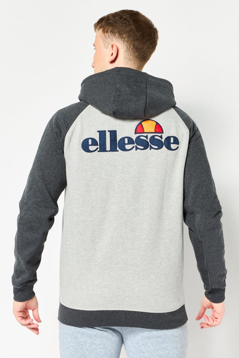 Ellesse هودي رياضي للرجال بأكمام طويلة مناسب للخارج، رمادي - Image 3