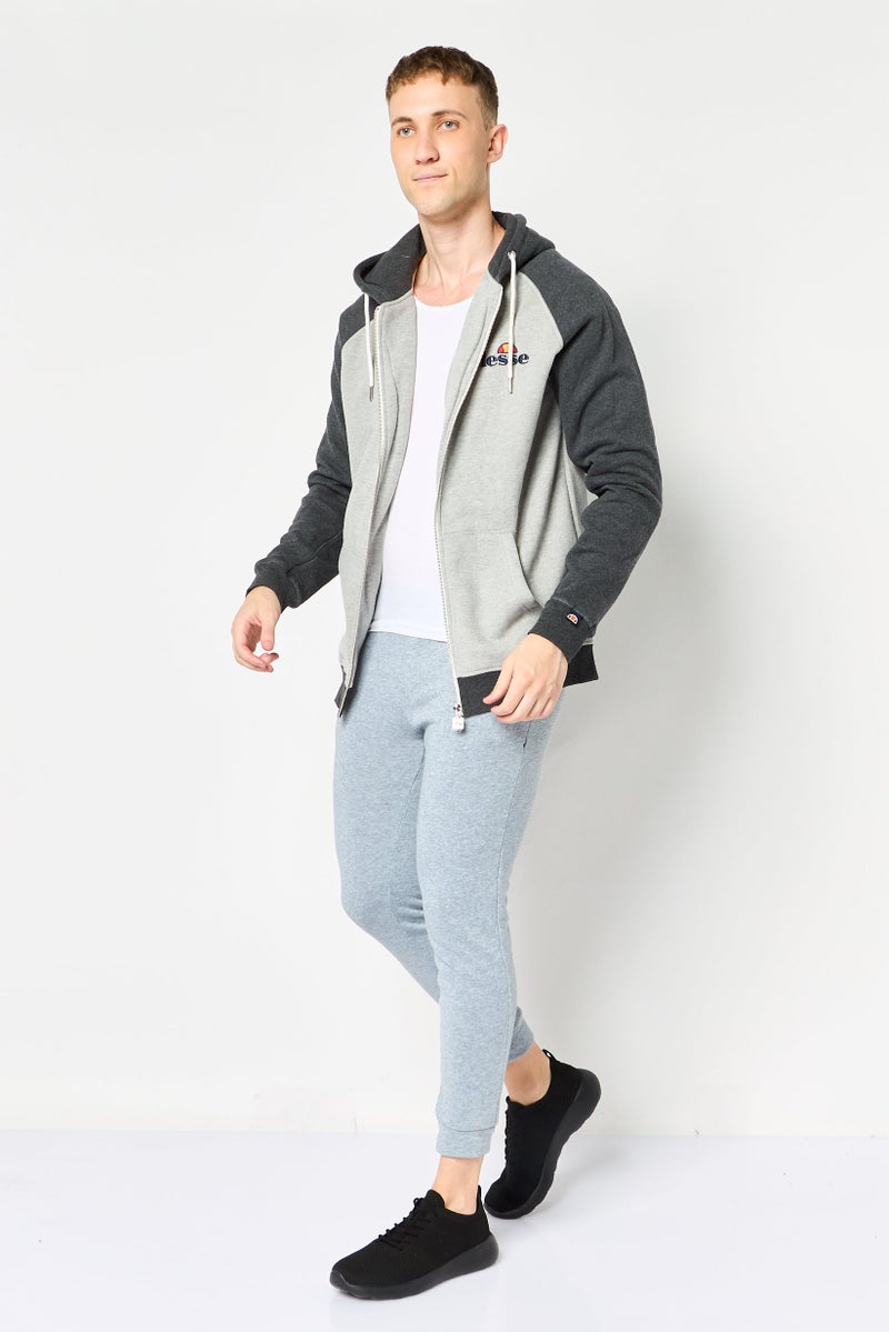 Ellesse هودي رياضي للرجال بأكمام طويلة مناسب للخارج، رمادي - Image 4