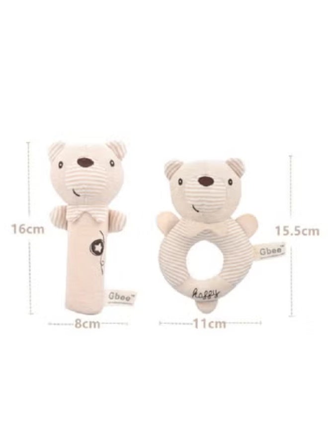 جبيه طقم ألعاب خشخيشات من القطن العضوي مصنوع من مواد عالية الجودة للأطفال، ألعاب تعليمية للأطفال الرضع - Image 2