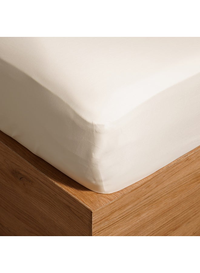 AMBRA Ambra 600 TC supima cotton fitted sheet   200*200 beige  - Image 1