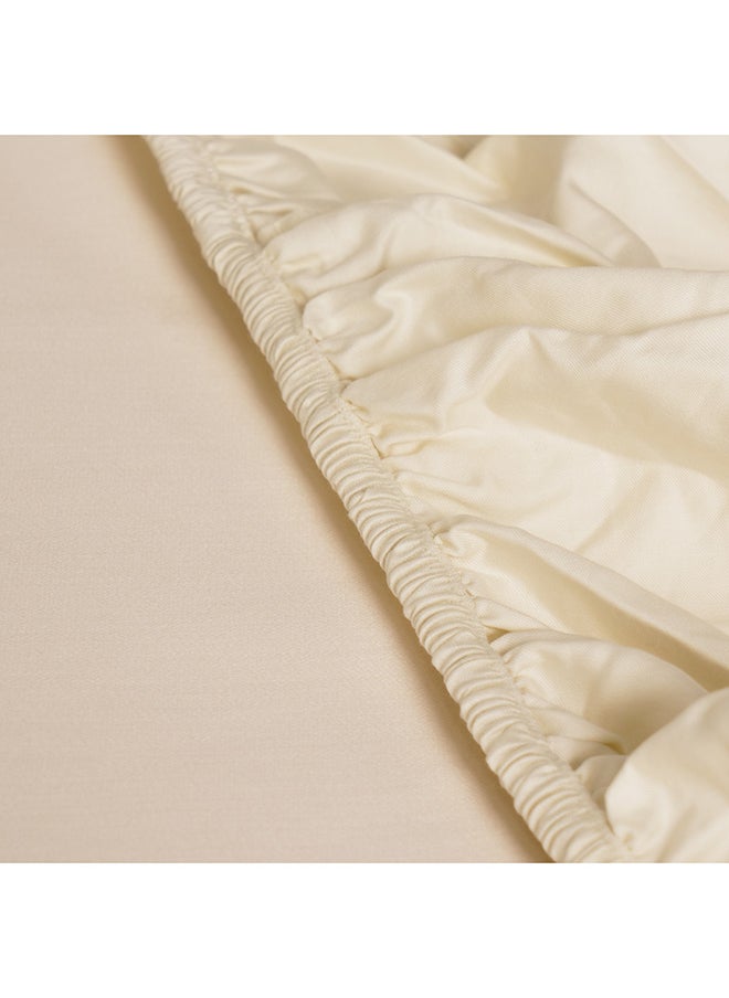 AMBRA Ambra 600 TC supima cotton fitted sheet   200*200 beige  - Image 3