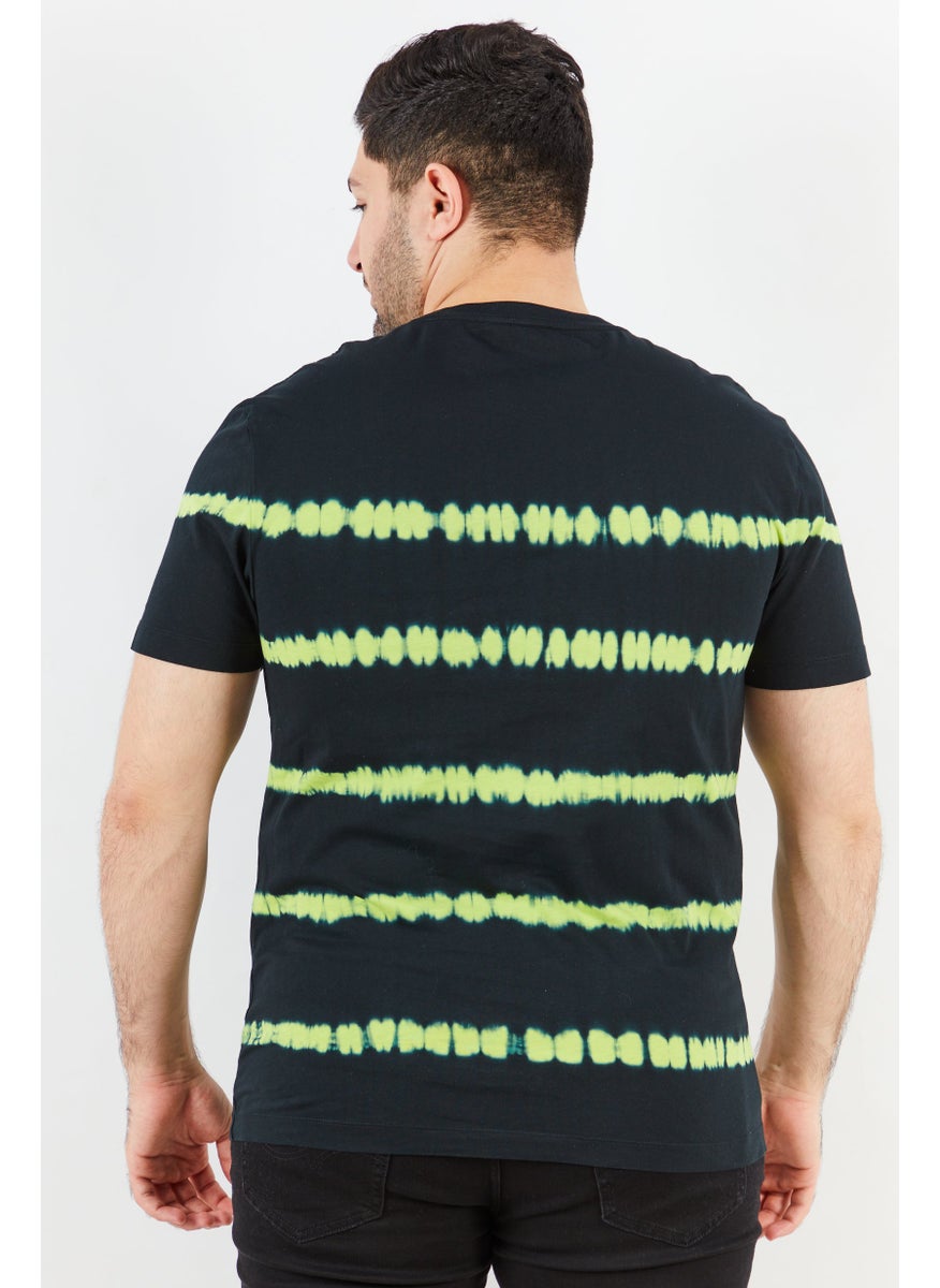 Jack Jones Men Crew Neck Short Sleeve Tie Dye T-Shirt, Black  - Image 4