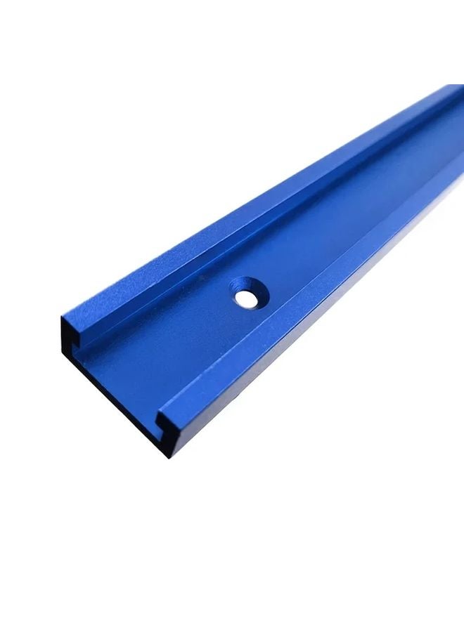 Blue 400mm T Slot Bevel Track Clamp Aluminum Alloy Woodworking Groove Rail Tool - Image 1
