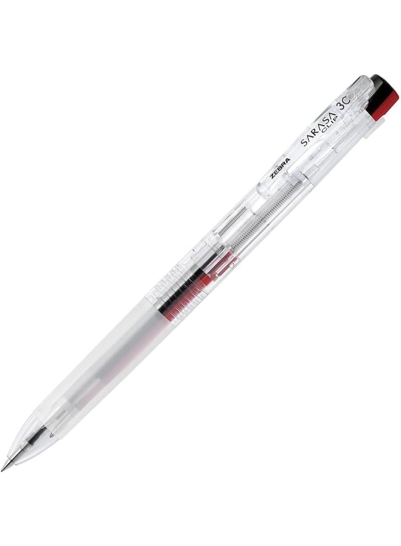 زيبرا قلم حبر جاف زيبرا ساراسا كليب، 3 ألوان، شفاف، 0.5 مم، حبر أسود، أحمر، أزرق، J3J5-C، مع قلم لمس أصلي. علبة تحتوي على 10 أقلام. - Image 1