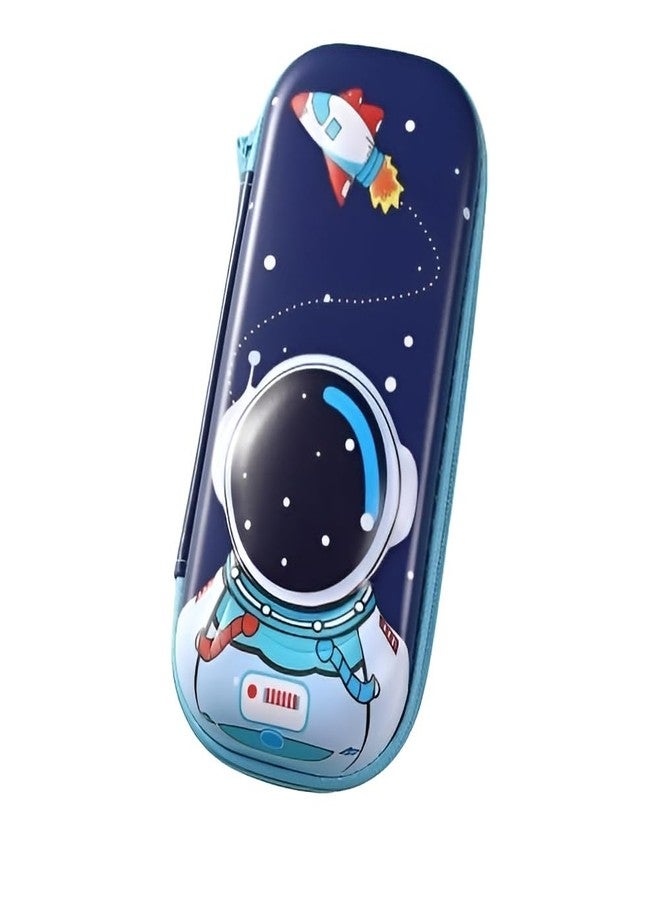 ROZADIO 3D Cover Eva Space Astronaut Theme Pencil Case Large Capacity Pencil Pouch Bag Organizer for Students Kids Stylish Pen Holder Pouch Stationery Box Ethylene Vinyl Acetate (EVA) Blue-Pack of 1. - Image 1