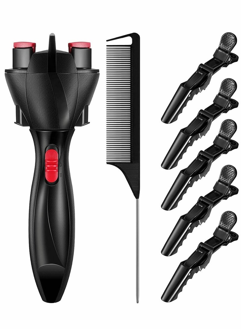 NIBEMINENT Automatic Hair Braider Set, Electronic Braiding Tool Machine, Braid Maker Twister DIY Tool, with Rat Tail Comb and Crocodile Clips, for Tangling Styling 7 Pieces - Image 1