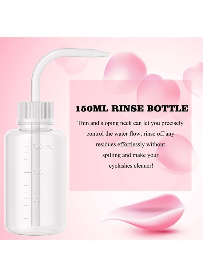Eyelash Extension Cleanser 60ml +2 Brushes+ Rinse Bottle Eyelid Foaming Cleanser,Eyelash Wash and Lash Bath for Extensions,Paraben & Sulfate Free,Makeup Remover,Salon and Home use