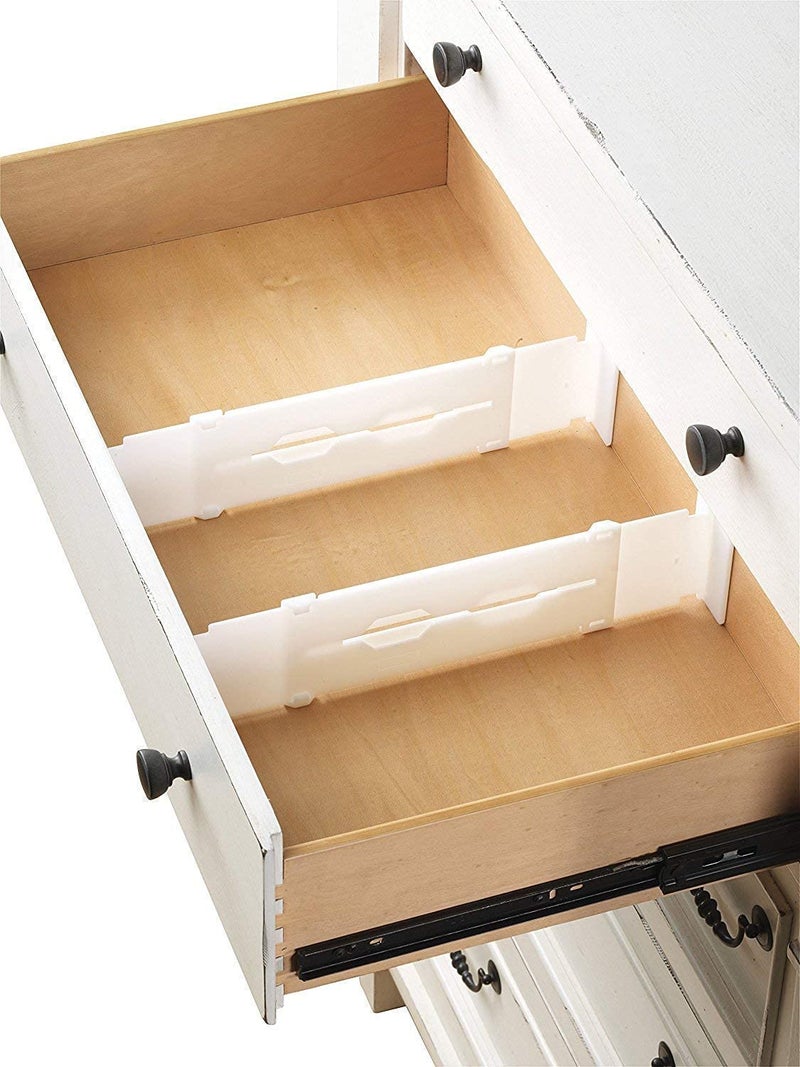 ONTRIP divider 2 Pack Expandable Dresser Drawer Organizers AntiScratch Foam Edges Adjustable Drawer Organization Separators for Kitchen Bedroom Bathroom or Office Drawer 2 Divider - Image 2