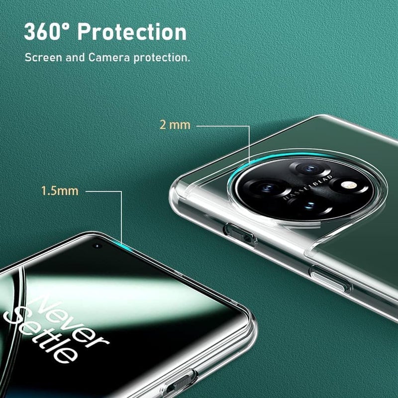 Nishtech غطاء خلفي شفاف هجين ناعم رفيع مضاد للغبار مع حماية الكاميرا لهاتف OnePlus 11R 5G متميز - Image 3