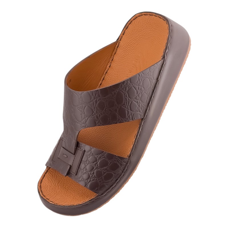 إيت صندل عربي يدوي الصنع للرجال من AET | شبشب رجالي خارجي | شبشب مفتوح من الأمام للاستخدام اليومي | جلد بقر عربي أصلي| تصميم عربي جديد | نعل داخلي بني| مريح وخفيف الوزن - Image 3