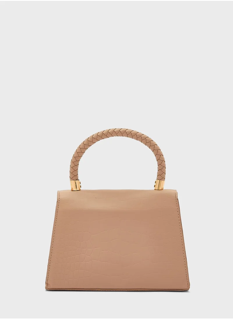 ELLA Weaved Handle Satchel Bag