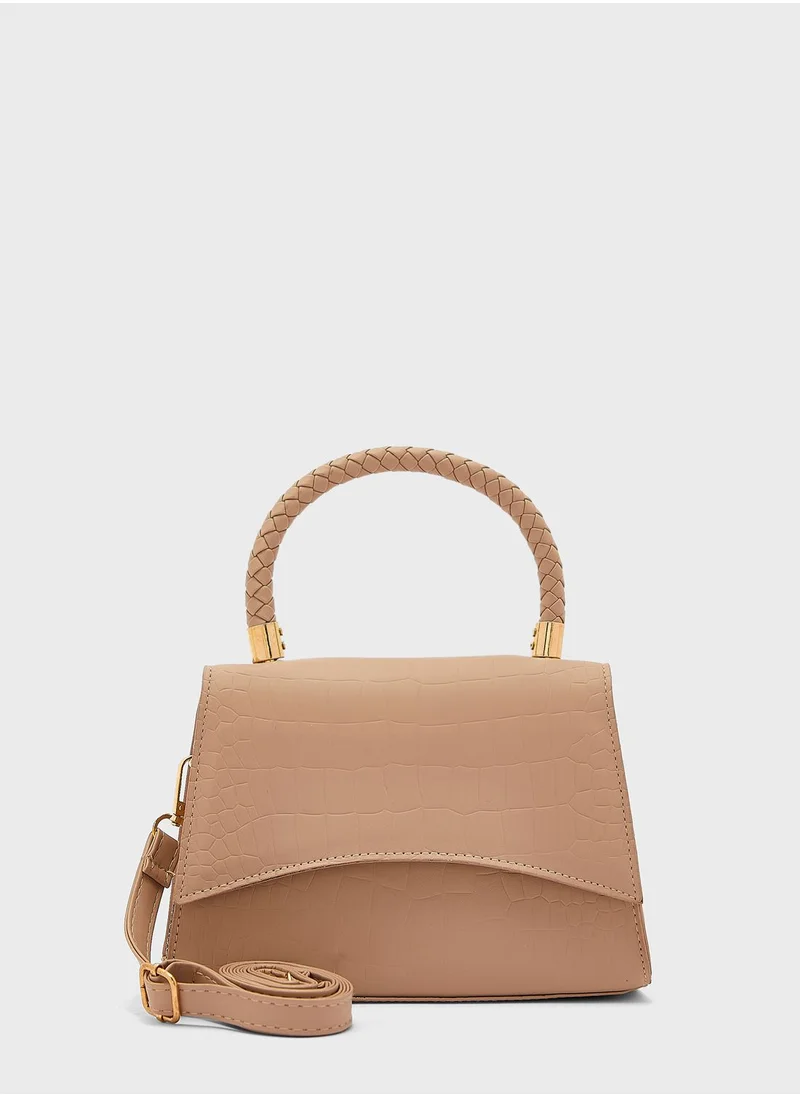ELLA Weaved Handle Satchel Bag