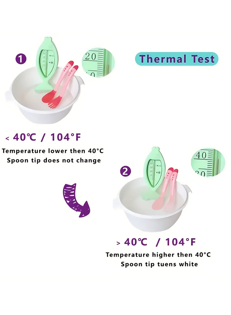 ALMiHomi Heat Sensitive Baby Spoon and Fork Set – Temperature Sensing Baby Feeding Utensils for Infant Weaning – Soft Tip, BPA-Free, No Odor – Red Color Tableware for Toddlers, Newborns, and Kids - Image 4