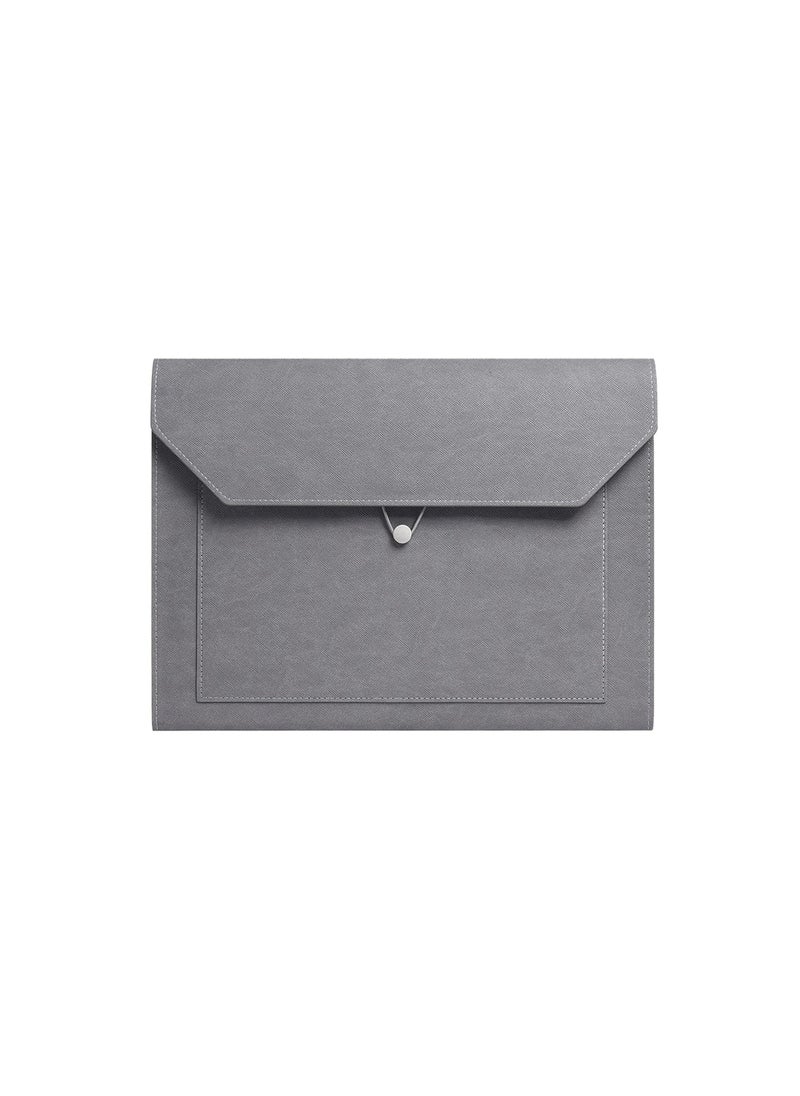 Captaintech - PU Leather A4 File Folder, Document Holder, 2 Pockets Portfolio Envelope Folder Case, with Elastic String 3/4 Inch Expansion, File Organizer Filing Envelope Portfolio Case for Office Stationery - Image 1