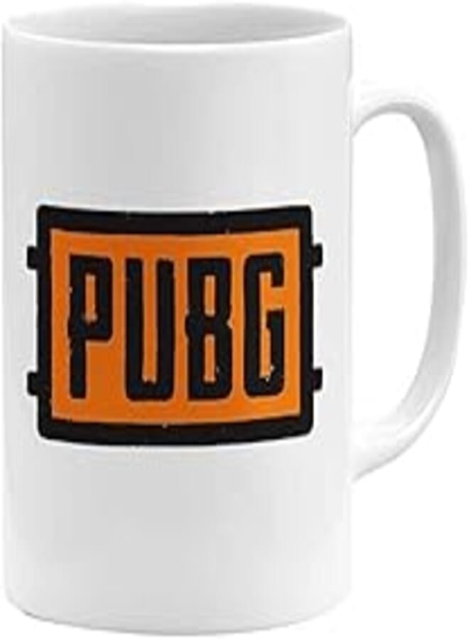RYN RYN PRINTED DESIGN PUBG Logo Printed Coffee Mug White/Black/Orange 11ounce