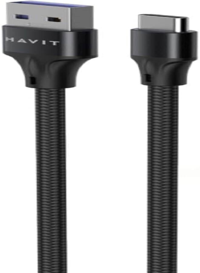 HAVIT Super VOOC Flash Charging C-Type Data Sync And Charging 5A,Double Nylon Braided100cm FOR (Oppo R15/RENO/RENO2/RENO2 Z/Reno F/Realme X3/XT,VIVO.ONEPLUS)