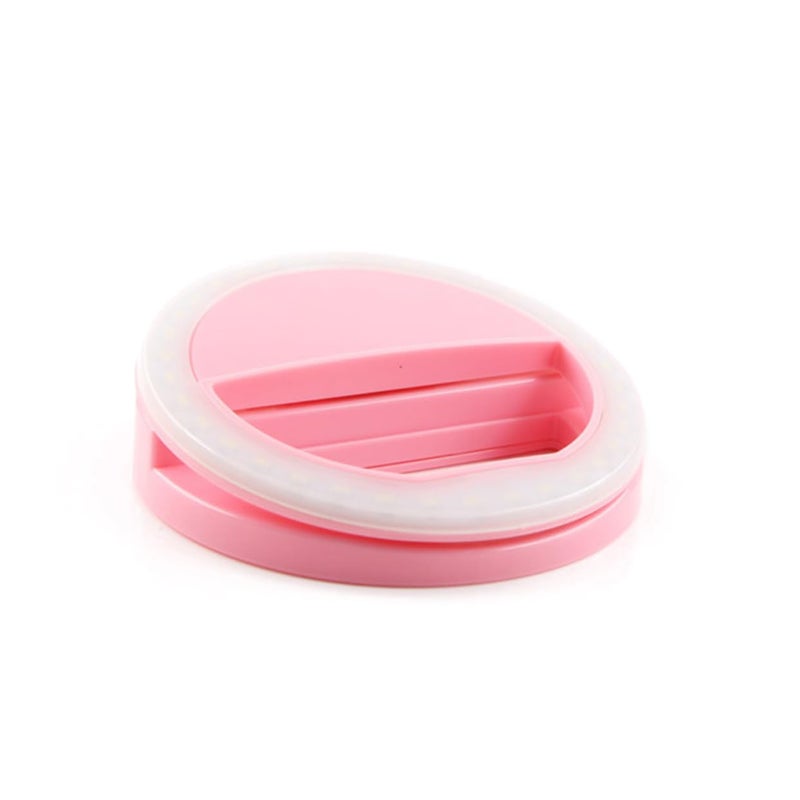 Pink Selfie Ring Light with LED Brightness Clip for Phone Tablet Laptop Camera Portable Fill Lighting Video Calls - Image 2