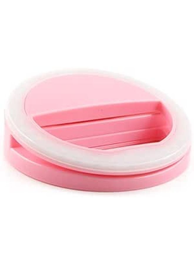Pink Selfie Ring Light with LED Brightness Clip for Phone Tablet Laptop Camera Portable Fill Lighting Video Calls - Image 1