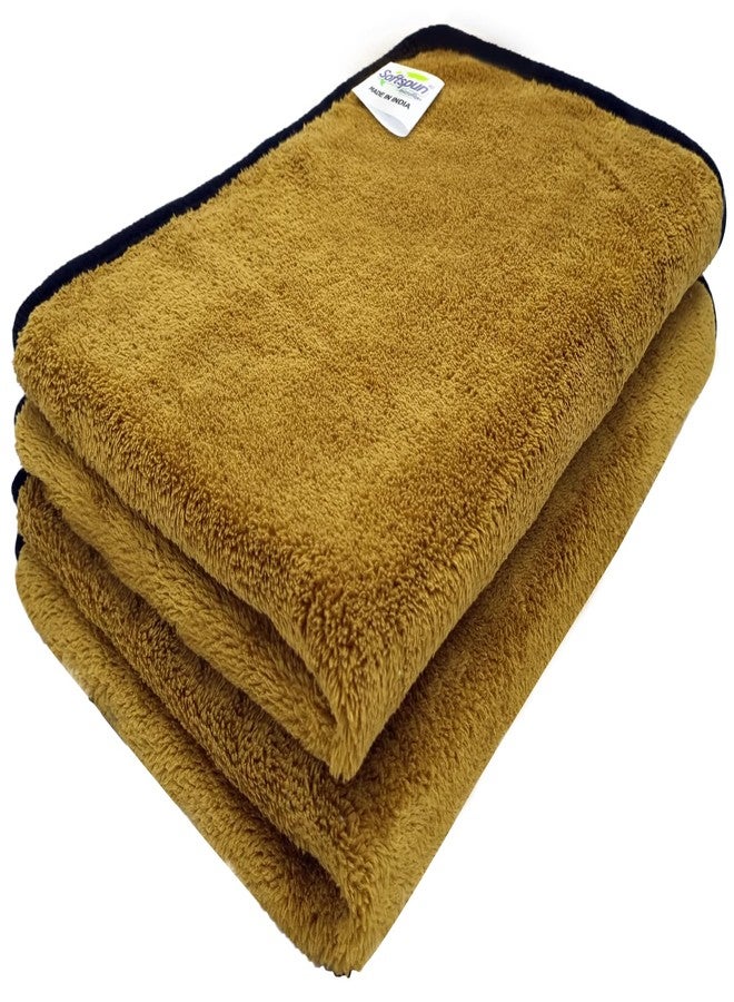 SOFTSPUN Microfiber Baby Hand & Face Towel 2 Pcs 280 GSM 40X60 Olive Green | Super Soft & Silky for Hand, Face, Body - Hypoallergenic Sensitive Skin Wipes & Washcloths - Image 1
