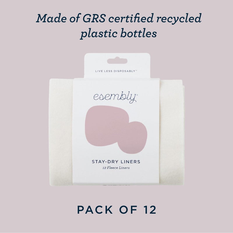 Esembly بطانة حفاضات قماش إيسمبلي، بطانة فليس جافة، تمتص الرطوبة، تبقي الطفل جافًا، تمنع التبقع، تحمي الحفاض، أسهل في التنظيف، قابلة للغسل، قابلة لإعادة الاستخدام، فائقة النعومة، 12 حبة، مقاس واحد - Image 5