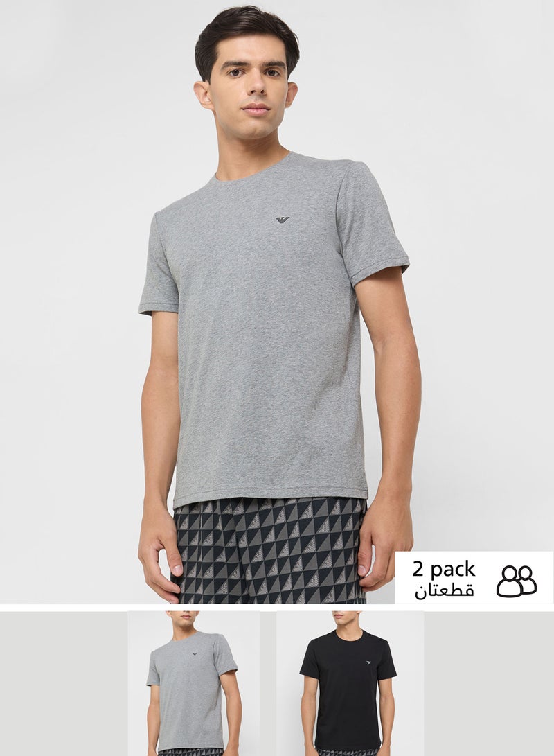 EMPORIO ARMANI 2 Pack Of Logo Crew Neck T-Shirt  - Image 1