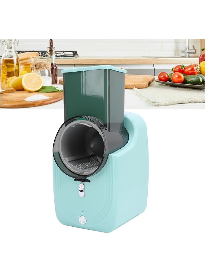 Electric Cheese Grater Vegetable Shredder Electric Salad Machine With 3 Blades Slicer Shredder For Kitchen Vegetables Cheeses Nuts Green - Image 1