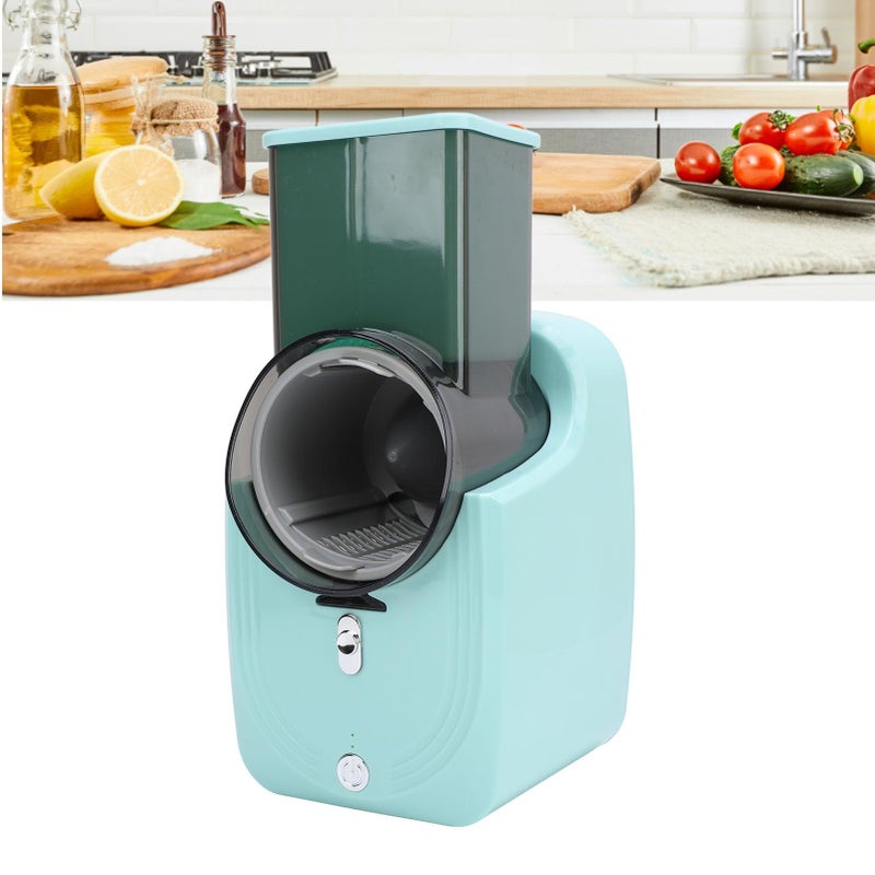Electric Cheese Grater Vegetable Shredder Electric Salad Machine With 3 Blades Slicer Shredder For Kitchen Vegetables Cheeses Nuts Green - Image 2