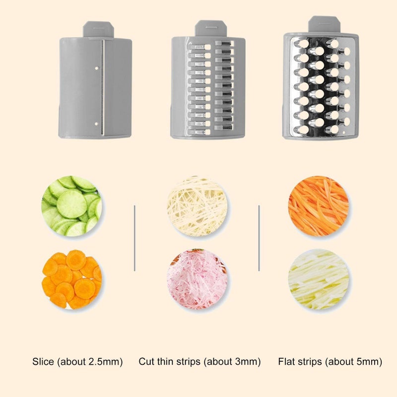 Electric Cheese Grater Vegetable Shredder Electric Salad Machine With 3 Blades Slicer Shredder For Kitchen Vegetables Cheeses Nuts Green - Image 3