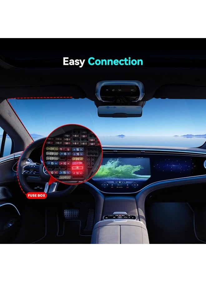 دي دي باي مجموعة DDPAI Dash Camera Hardwire متوافقة مع Z50 Pro و Z60 و Z60 Pro ، مجموعة Hardwire لمراقبة وقوف السيارات على مدار 24 ساعة ، كابل USB من النوع C 10 أقدام ، 12 فولت / 2 أمبير إلى 5 فولت / 3 أمبير  - Image 4