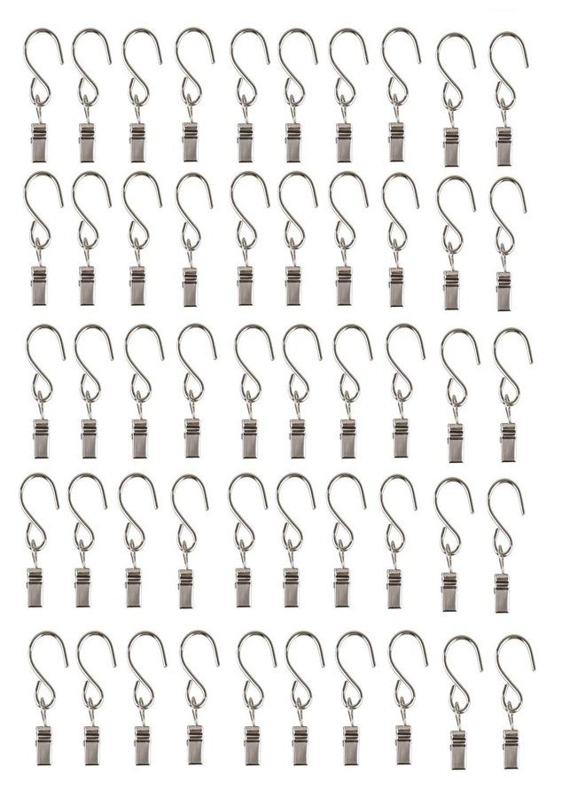 Mydio 50 Pack Stainless Steel Curtain Clip String Party Light and Outdoor Activities Wire-Party Supplies (2.4in Long) - Image 1