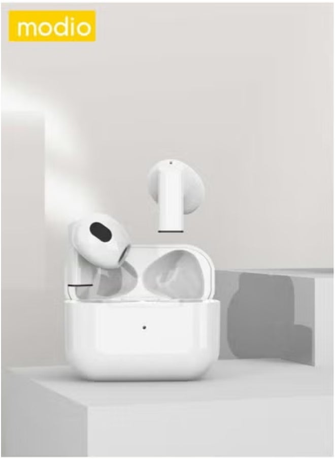 modio - K6 Mini True Wireless Earphones with ENC Noise Reduction – Super Bass Stereo Sound & HD Built-in Mic – Long Battery Life, Ultra-Compact Design for Android & iOS – Comfortable Fit for Music, Gaming & Hands-Free Calls – Touch Controls & USB-C Charging - Image 1