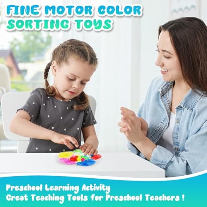 Ainiv Anti Stress Sensory Toy for Kids, Color Sorting Sensory Toys, Color Matching Educational Toys for Preschool Kids - Flower - Image 4