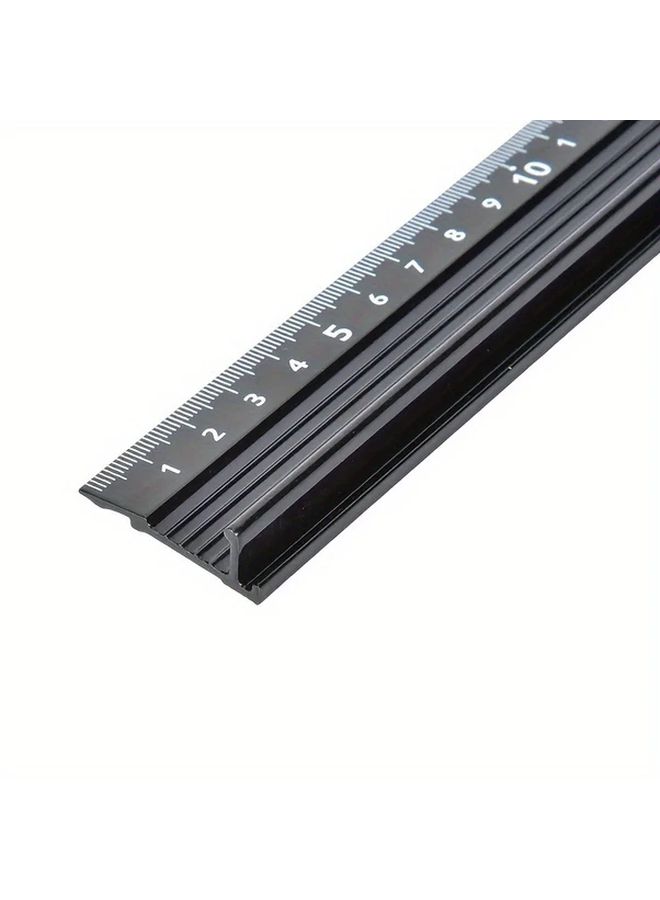 Multifunctional Aluminum Straight Ruler Set Includes Three Sizes Equipped With Cutting Protection And Non Slip Pad Industrial Grade Measuring Tool 11 81 Inch - Image 4