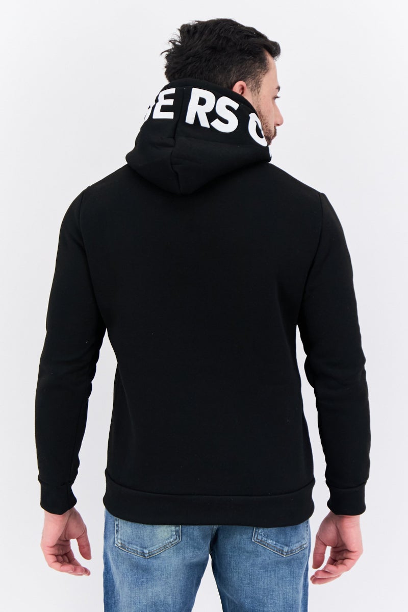 MEMBERS ONLY Men Hooded Graphic Print Long Sleeves Sweatshirt, Black - Image 3