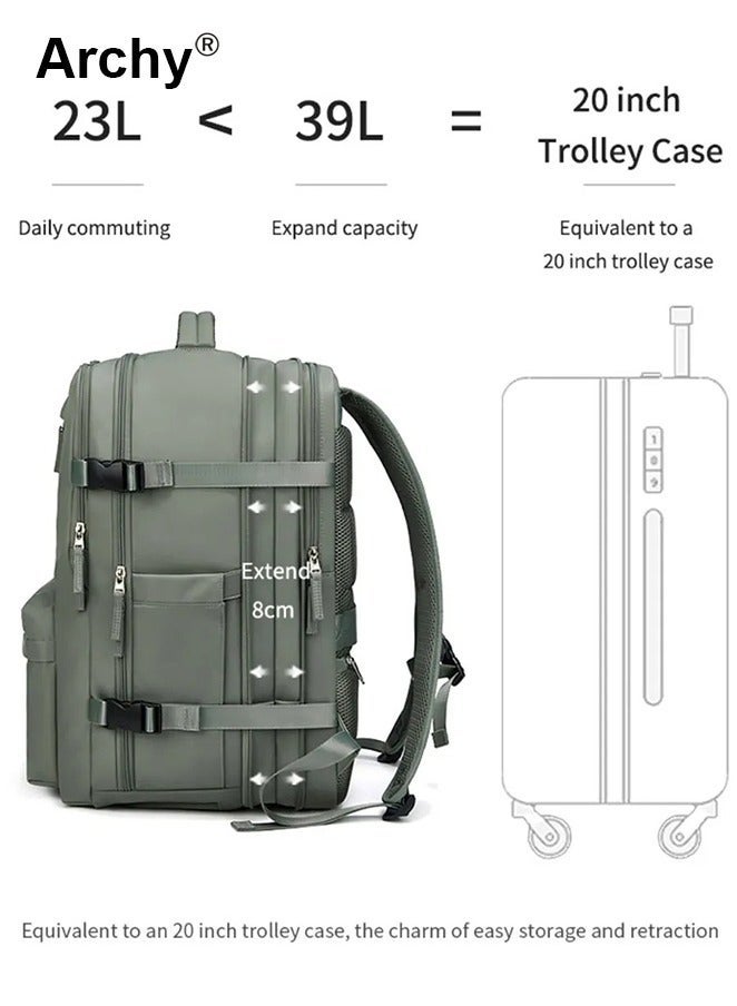 Archy High Capacity Business Travel Backpack with Smart Storage for Short Trips Expandable Luggage Bag Dry and Wet Separation Scientific Storage Business Computer Bag Simple Solid Color Design Independent Shoe Storage - Image 2