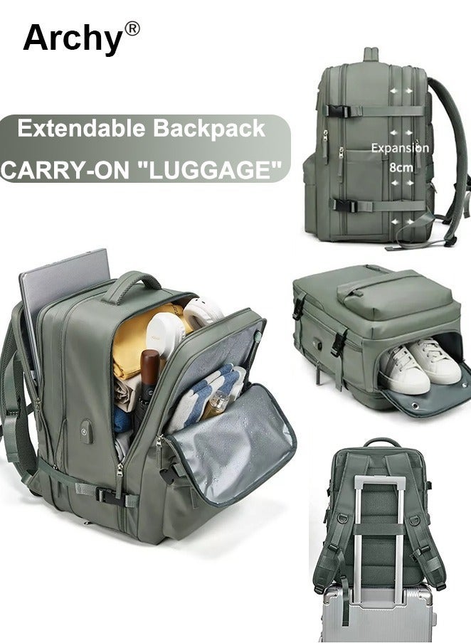 Archy High Capacity Business Travel Backpack with Smart Storage for Short Trips Expandable Luggage Bag Dry and Wet Separation Scientific Storage Business Computer Bag Simple Solid Color Design Independent Shoe Storage - Image 1