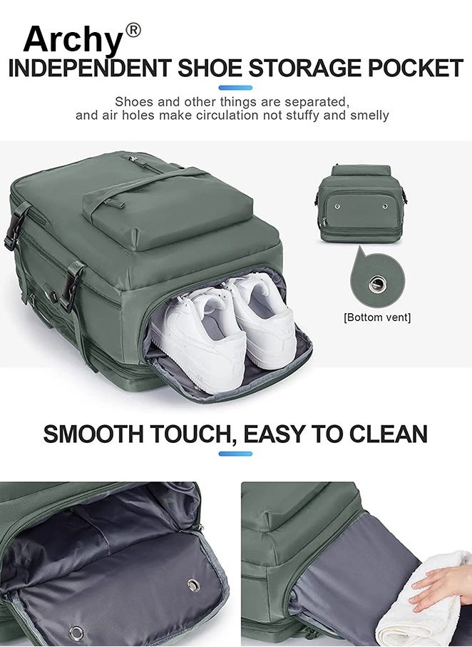 Archy High Capacity Business Travel Backpack with Smart Storage for Short Trips Expandable Luggage Bag Dry and Wet Separation Scientific Storage Business Computer Bag Simple Solid Color Design Independent Shoe Storage  - Image 3