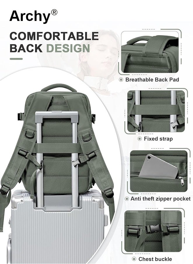 Archy High Capacity Business Travel Backpack with Smart Storage for Short Trips Expandable Luggage Bag Dry and Wet Separation Scientific Storage Business Computer Bag Simple Solid Color Design Independent Shoe Storage  - Image 5