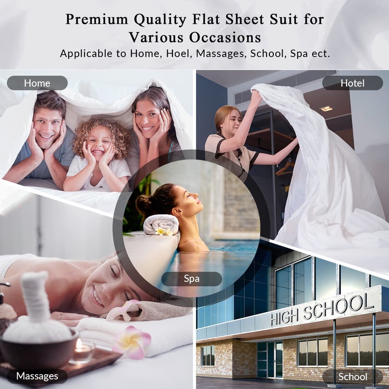 Royale Linens Full Flat Sheet - Ultra Soft Brushed 1800 Microfiber Flat Sheets Only - Wrinkle Free & Stain Resistant - Hotel Quality Top Sheet for Bed (Full, White) - Image 5